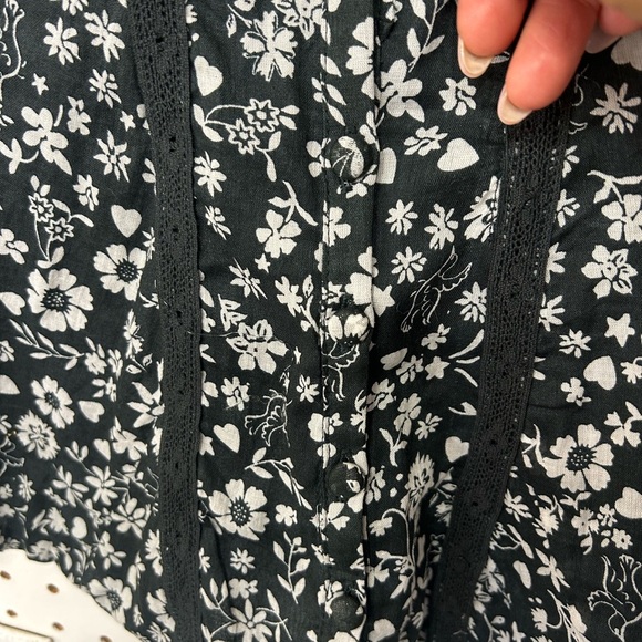 Free People Green and White Floral Blouse - Picture 6 of 6